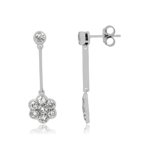 Luxury Unique Designed Wedding Jewelry Sterling Silver Cubic Zircon Drop <b>Earrings</b> for Women - Product Image 3