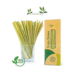 100% pailles d'herbe biodégradables et naturelles/pailles en bambou ensemble à boire sur mesure naturel fabriqué à Eco2go Vietnam - Product Image 6
