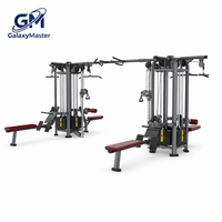 Sistema de entrenamiento de cuerpo completo comercial de 5 estaciones: Máquina de cable tipo jungla, Pulldown de espalda, Remo sentado, con pila de pesas de 5x100kg
