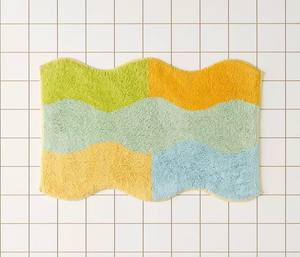 100% coton tapis de bain lavable anti-dérapant salle de bain lettres tapis motif solide pour l'exportation en gros - Product Image 3