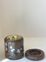 Brûleur Bakhoor Madkhan en nacre fait à la main avec incrustation de bois pour la décoration intérieure de luxe, les mariages et les cadeaux (OEM/ODM)