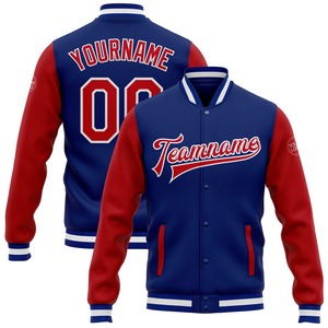 Direct Industry Wholesale Casual Hiver Personnalisé Blanc Blanc-Royal Bomber Full-Snap Varsity Letterman Jacket - Product Image 3