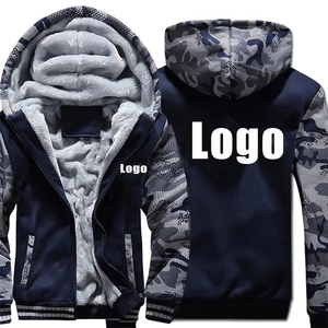 Sudaderas con capucha de piel sintética de camuflaje con diseño de logotipo personalizado, Abrigo con capucha de lana de invierno para hombre, chaqueta de sudadera gruesa personalizada - Product Image 5