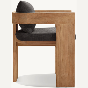 Silla individual de madera de teca en oferta, estilo moderno, con patas resistentes y duraderas, equipada con cojines suaves. - Product Image 6
