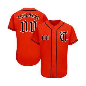 Uniforme de béisbol de equipo adulto superventas, camisetas con botones de Color rojo, camisetas de poliéster hechas para adultos, ropa deportiva, camiseta de béisbol - Product Image 1