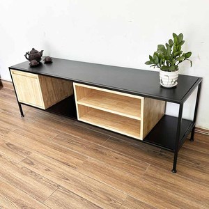 KTV68097 Soporte de TV de Hierro Moderno y Minimalista de Lujo con Consola Eléctrica de Madera de Caucho para Sala de Estar, Muebles para el Hogar - Product Image 4