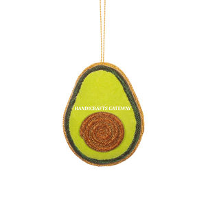 Adorno colgante de Navidad hecho a mano Zari bordado trabajo tela India Material Navidad Festival árbol decoración. - Product Image 1