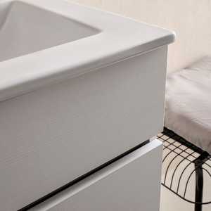 Mobile Bagno Sospeso in Legno Bianco da 60cm Shanghai, Elegante Set per Bagno - Product Image 5