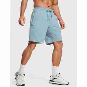 2 in 1 <b>Layers</b> Sports Workout Gym Shorts Wholesale Price Quick Dry Gym Yoga Training Shorts Zipper Pockets 7-Inch Mens Gym Shorts - Product Image 1