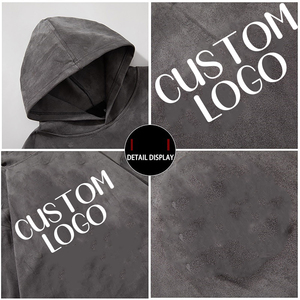 Sudadera con capucha de felpa francesa de peso pesado para hombre con parche de letra 3D bordado patrón sólido sudadera de chenilla bordada personalizada - Product Image 4