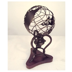 Silver Metal Wire <b>World</b> <b>Globe</b> For Home Office Table Top Decorative - Product Image 6