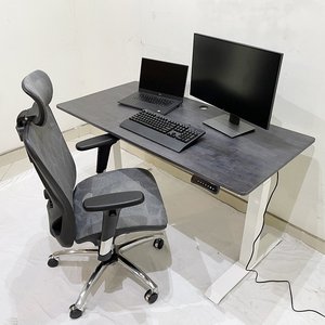 Contemporary FlexiDesk FLD001 with Lift-Up Rubber Wood Top and 2 <b>Electrically</b> Adjustable Joints - Product Image 6