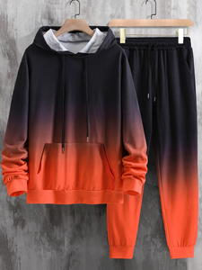 Ensemble de survêtement sport pour homme, coupe classique, pantalon de jogging, sweat-shirt à capuche, fermeture éclair intégrale, tenue de sport pour la salle de sport, tenue de fitness, uni, écologique - Product Image 5