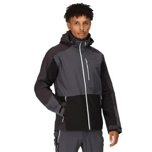 Chaqueta deportiva impermeable para hombre 2025, cortavientos con capucha y logotipo personalizado OEM de alta calidad con características de senderismo lisas negras a prueba de viento - Product Image 1