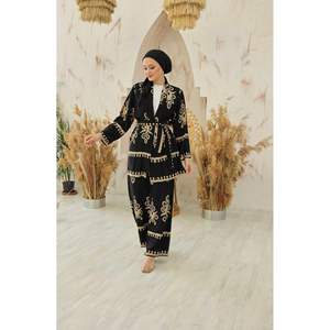 Marina Patterned Viscose Hijab 2 Piece Set Mink - Product Image 6