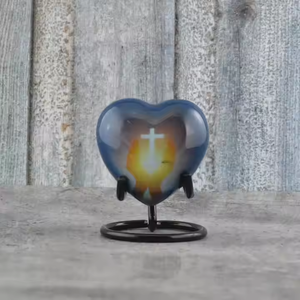 Urna de recuerdo de corazón pequeño de calidad impresionante con urnas grabadas de soporte para cenizas de bebé Recuerdos de corazón de alta calidad Corazón de latón Keepsa - Product Image 4