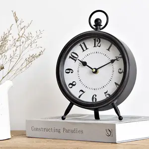 Siyah kum saati masa saati standı dekoratif sigara geçiyor masa ve raf saati çiftlik tarzı rustik Mantel saat