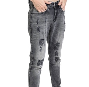 Men Cotton Denim <b>Pants</b> Wholesale Premium Quality Stretch Acid Wash Black Jeans <b>Pants</b> Fashion Outdoor Distressed Denim Men <b>Pant</b> - Product Image 1