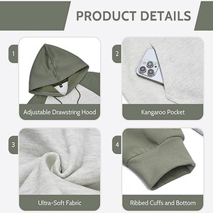 Sudadera CON CAPUCHA DE 400gsm 100% algodón para hombre, sudadera gruesa holgada con capucha, sudadera con logotipo personalizado subido por Dress Sports - Product Image 6