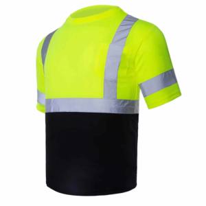 Camiseta de Manga Corta de Alta Visibilidad para Hombre, Ropa de Trabajo de Alta Visibilidad, Camiseta Polo de Seguridad Reflectante para Hombre con Cintas Reflectantes - Product Image 3