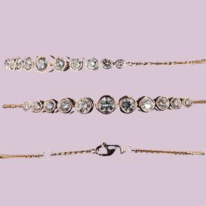 สร้อยข้อมือเพชรกลม1.23เก๋ไก๋14K โรสโกลด์ VVS EF ความคมชัด7นิ้วเครื่องประดับหรูหราเรียบง่าย - Product Image 5