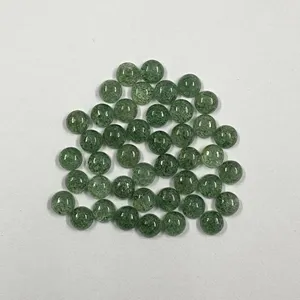 Ücretsiz Lab sertifikalı taş yuvarlak Cabochons ile Premium kalite doğal 4mm yeşil çilek kuvars taş hindistan