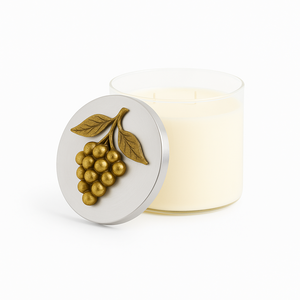 Clear Glass Candle Jar with Golden Pear <b>Lid</b> Silver Top Elegant Scented Wax Fruit Theme Jar Luxury <b>Decorative</b> Candle for Gifting - Product Image 6