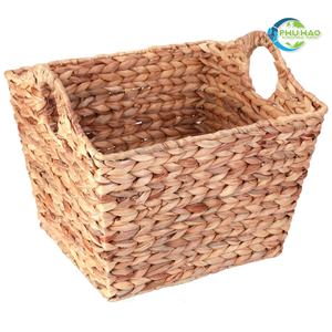 Wholesale Handcrafted Rectangle WATER HYACINTH <b>BASKET</b> <b>with</b> Iron Frame, Customizable <b>Lids</b>, Made in Vietnam Laundry Organizer - Product Image 6