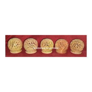 Indian Manufacturer And Wholesaler Top Class Soapstone <b>Carving</b> Tea Light <b>Candle</b> Holder For Business Gift And Festival Decoration - Product Image 1