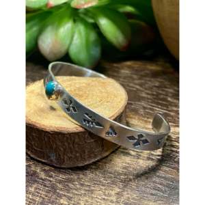 B. Shorty Kingman Turquoise & Sterling <b>Silver</b> Cuff <b>Bracelets</b>-Fashion Jewelry for <b>Men</b> and Women - Product Image 4