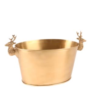 Fluted Brass <b>Ice</b> <b>Tub</b> Pure Copper Lined Large Capacity <b>Beverage</b> Cooler Premium Barware for Hotels Restaurants and Catering - Product Image 4