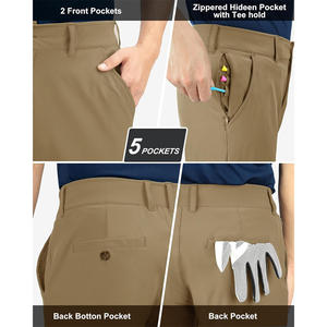 Pantalones de golf transpirables OEM para hombre con ajuste personalizado y pantalones elásticos con logotipo para la marca de moda al aire libre y uso en eventos - Product Image 3