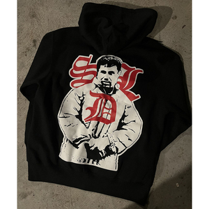 Sweat à capuche vintage pour homme SDL, 500 g/m², streetwear, fermeture éclair, avec strass, imprimé numérique, épaules tombantes, nouvelle version améliorée - Product Image 3