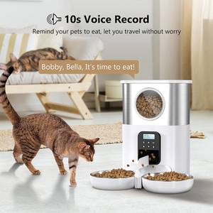5L Automatic Timed Pet Dry Food Dispenser Portable Solid Stainless Steel <b>Plastic</b> Feeders for Two Cats <b>Dogs</b> Cat <b>Dog</b> Dispenser - Product Image 3
