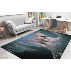 Tapis imprimé avec un motif abstrait de couple s'embrassant, design sensuel, avec un tapis moelleux à poils longs - Product Image 2