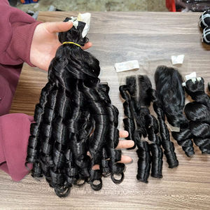 2024 tendance de haute qualité noir rebondissant bouclés faisceaux en gros vietnamien têtes d'entraînement de cheveux humains pour les femmes noires vendeurs - Product Image 1