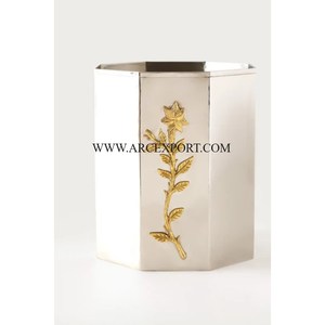 Aluminio dorado y blanco Color lujo decorativo hoteles y sala de estar cubo de basura de lujo de alta calidad grandes hoteles cubo de basura interior - Product Image 2
