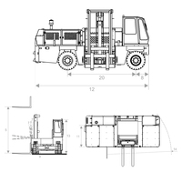 Chariot élévateur latéral diesel YCMG 3, 5, 6, 10, 12 tonnes avec moteur ISUZU pour le chargement de tuyaux longs et de matériaux forestiers