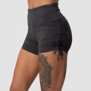 Vente en gros logo personnalisé plaine dames sexy shorts de yoga pour femmes taille haute shorts d'entraînement gym fitness shorts de course respirant - Product Image 3