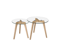 Meubles décoratifs à 2 niveaux Bureau de salon en bois et en métal Vaisselle Table basse Fabricant en gros Exportateur