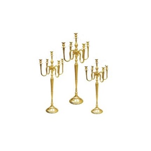 Candelabros de Metal brillante decorativos hechos a mano, tamaño personalizado, acabado chapado en oro, hechos a mano con formas pequeñas y grandes - Product Image 6