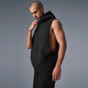 Sweat à capuche de gymnastique sans manches pour hommes pour l'entraînement-Sweat à capuche de musculation avec tissu respirant, idéal pour l'haltérophilie, - Product Image 2