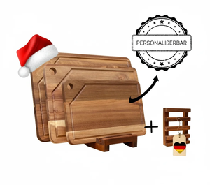 Planche à découper en bois de qualité alimentaire, ensemble de planches à fromage |   Accessoires de cuisine de forme rectangulaire en bois massif de qualité supérieure, durables et faciles à nettoyer - Product Image 1