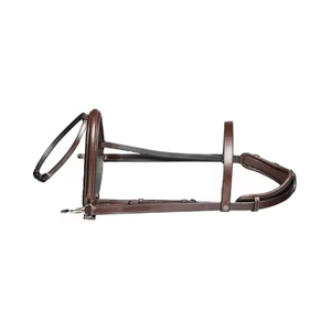 บังเหียนหนังแท้สไตล์ตะวันตกสำหรับม้า พร้อมแผ่นปิดอกแบบเข้าชุด ดีไซน์ประดับลูกปัด - Product Image 1