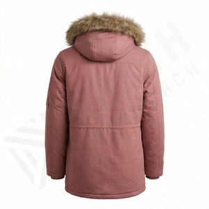 Veste d'hiver longue en coton respirant de haute qualité avec capuche en fausse fourrure, isolée thermiquement, coupe-vent - Product Image 2