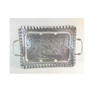 Nouveau plateau de service en aluminium fait à la main durable et fiable avec bordure tournée à prix abordable pour les clients - Product Image 6