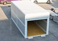 Garage pliable en conteneur avec panneaux sandwich en acier, bâtiment préfabriqué modulaire pour usage industriel, stockage et stationnement
