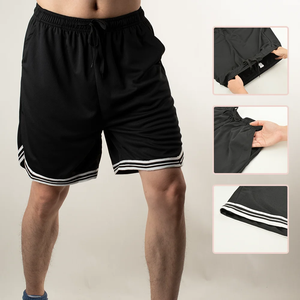 Nouveaux shorts d'été pour hommes, rayés, amples, en maille respirante, pantalons de basket-ball noirs, décontractés, sport, fitness, jogging, street ball, pantalons de survêtement - Product Image 1