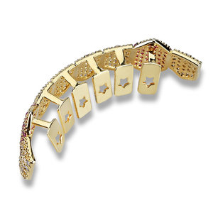 Grillz con Micro Pavé di Zirconia Cubica Effetto Ghiaccio - Product Image 4