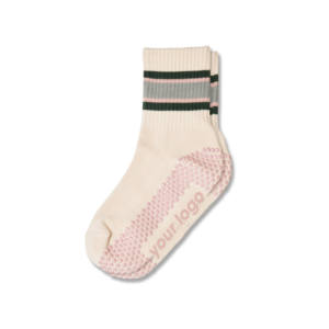 Chaussettes pour femmes personnalisées, antidérapantes, pour le yoga, avec motif rayé, chaussettes de pilates tricotées, ODM pour usage quotidien en studio intérieur - Product Image 2